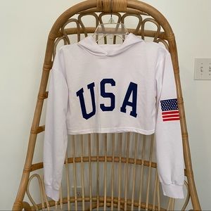 USA Cropped Hoodie